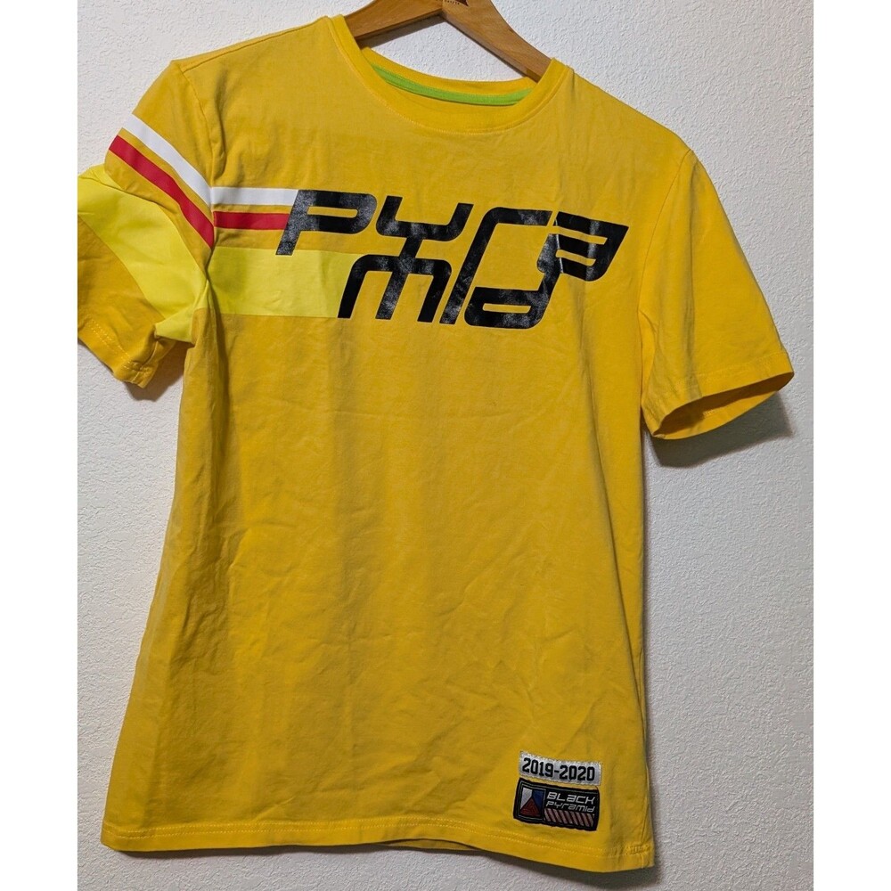 Black Pyramid Black Yellow Pullover Sweatshirt Logo Block LS Men's Small (169)